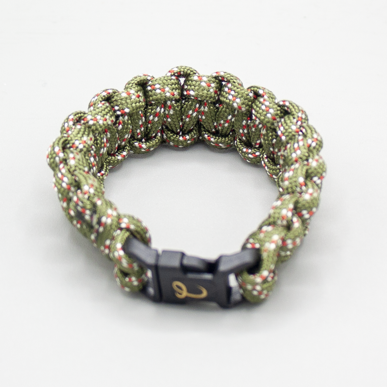 Green Tan and Red Paracord Bracelet