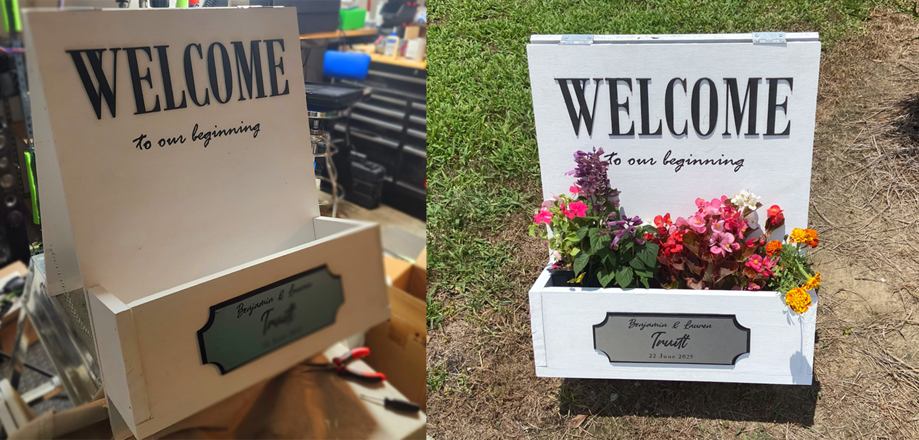 Hand-painted wooden sign